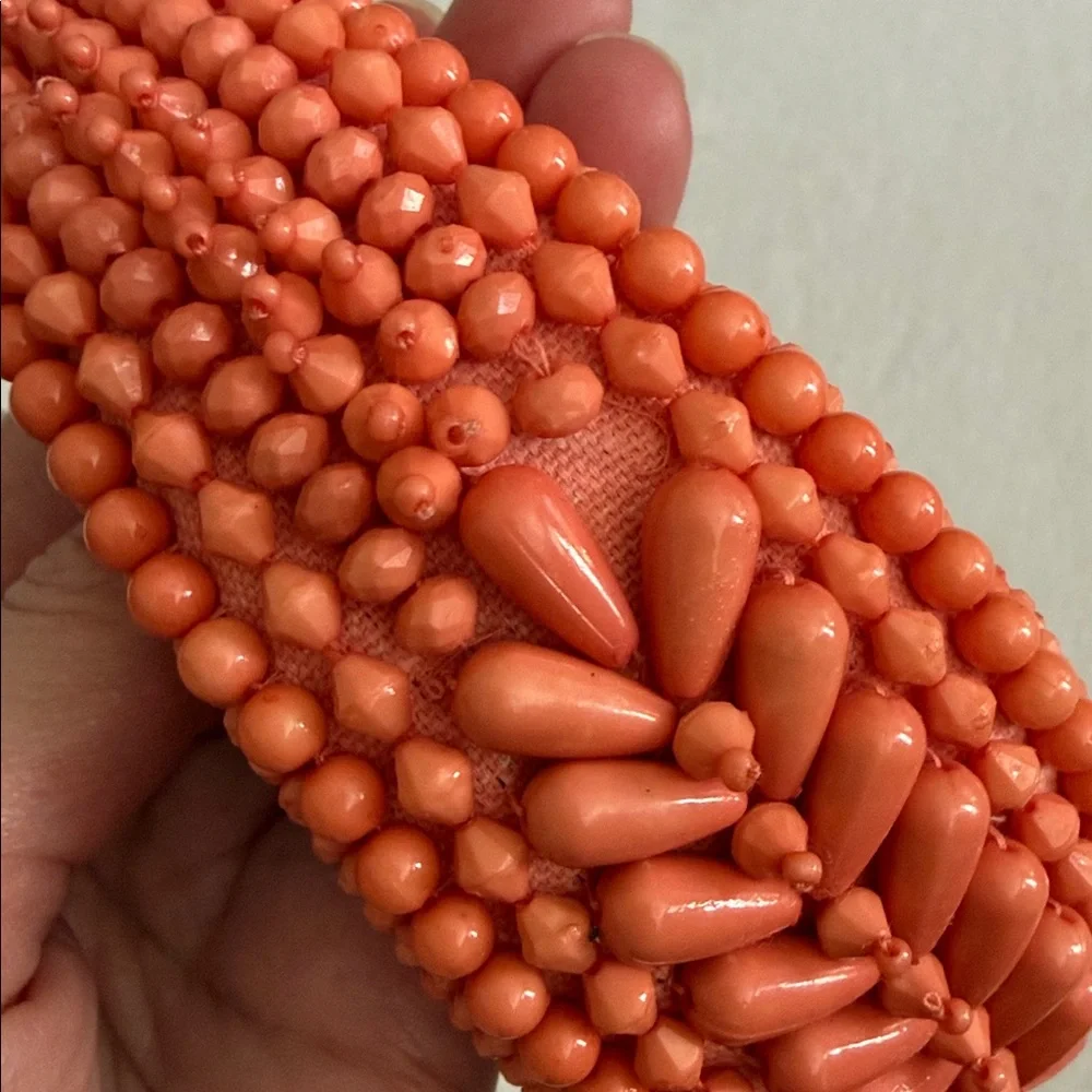{NWT} Anthropologie | Beaded Puffy Headband Orange (Coral) - Picture 7 of 12